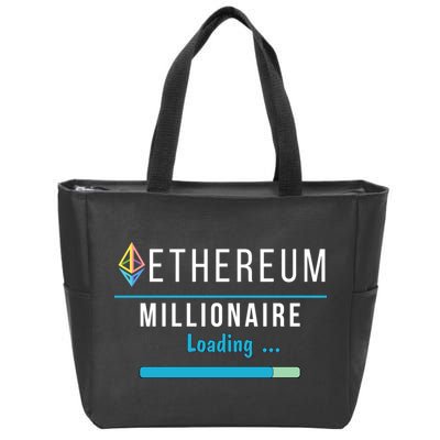 Ethereum Millionaire Loading, Blockchain, ETH Crypto, HODL ETH Zip Tote Bag