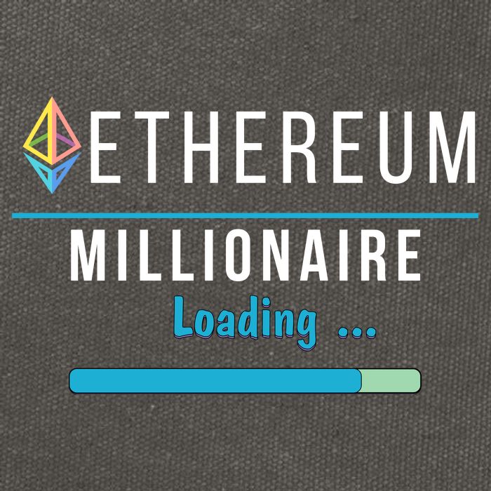 Ethereum Millionaire Loading, Blockchain, ETH Crypto, HODL ETH Cotton Canvas Backpack