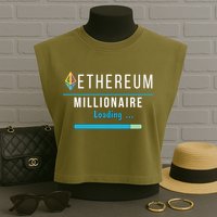 Ethereum Millionaire Loading, Blockchain, ETH Crypto, HODL ETH Garment-Dyed Women's Muscle Tee