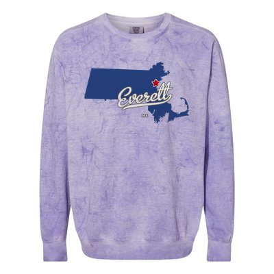 Everett Massachusetts MA Map Colorblast Crewneck Sweatshirt