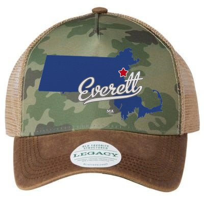 Everett Massachusetts MA Map Legacy Tie Dye Trucker Hat