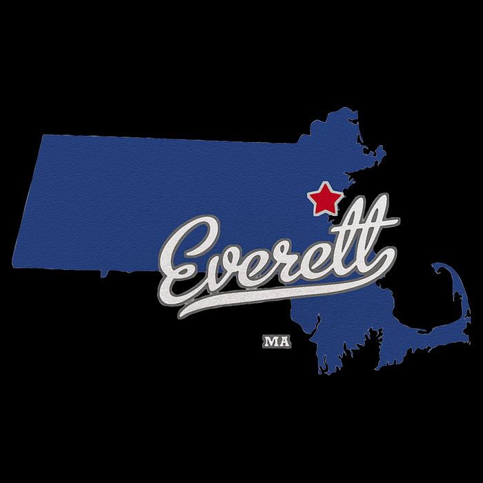 Everett Massachusetts MA Map Performance Shirt