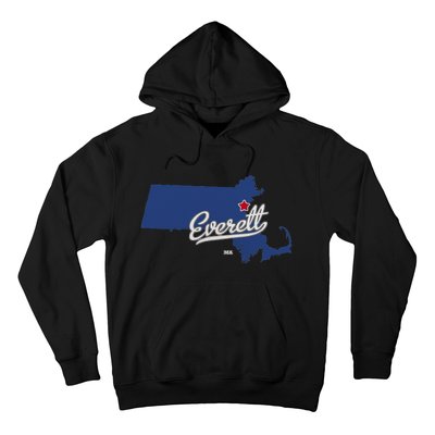 Everett Massachusetts MA Map Hoodie