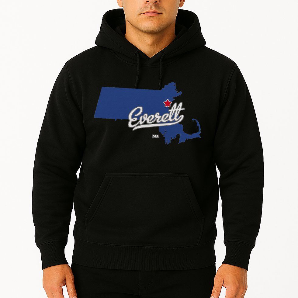 Everett Massachusetts MA Map Hoodie