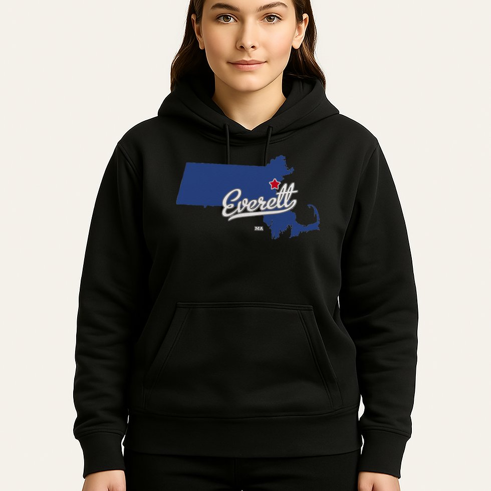 Everett Massachusetts MA Map Hoodie