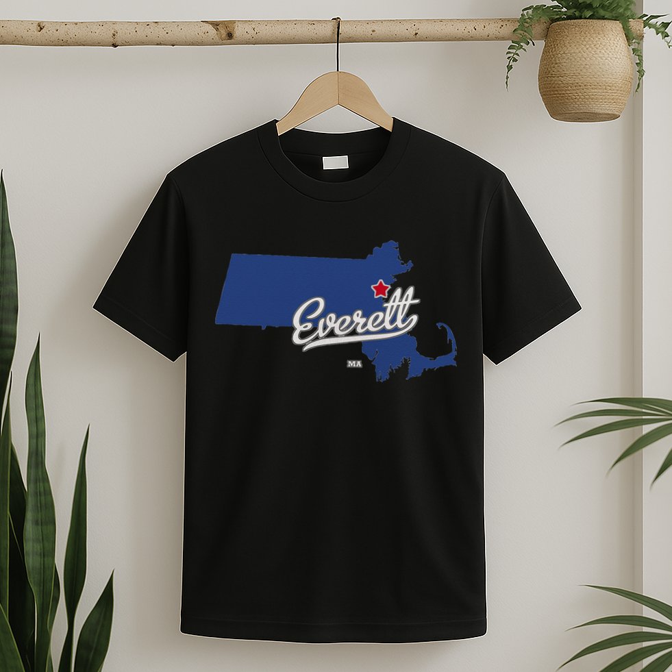 Everett Massachusetts MA Map T-Shirt