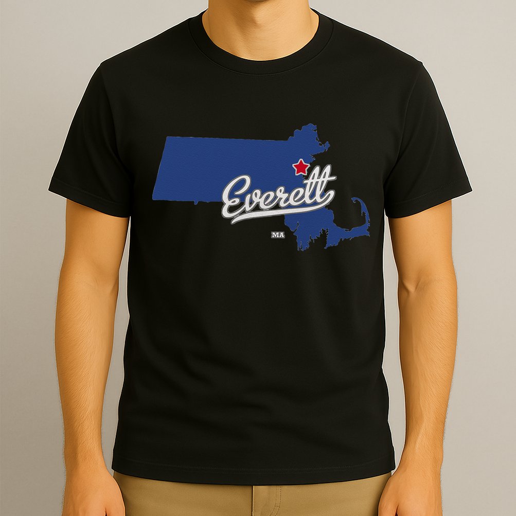 Everett Massachusetts MA Map T-Shirt