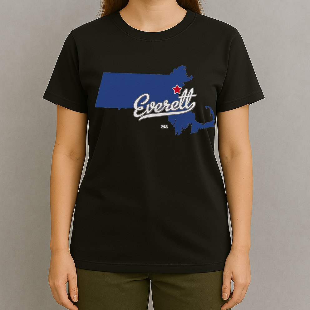 Everett Massachusetts MA Map T-Shirt