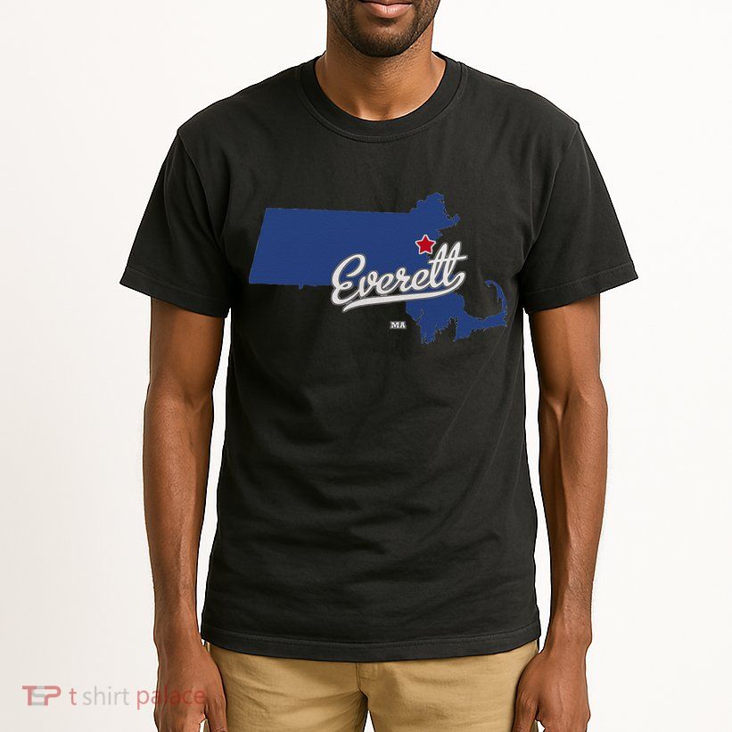 Everett Massachusetts MA Map Tall T-Shirt