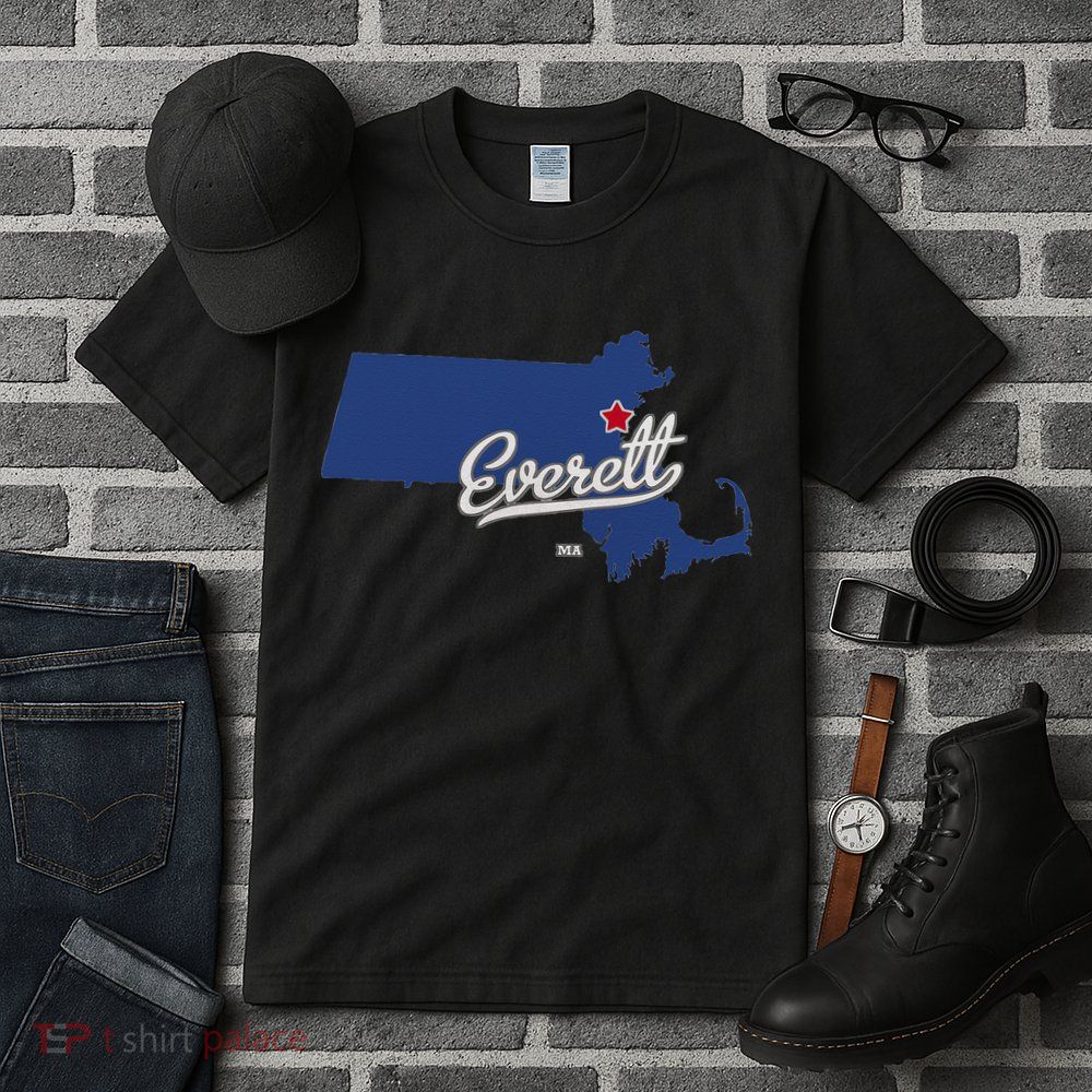 Everett Massachusetts MA Map Tall T-Shirt
