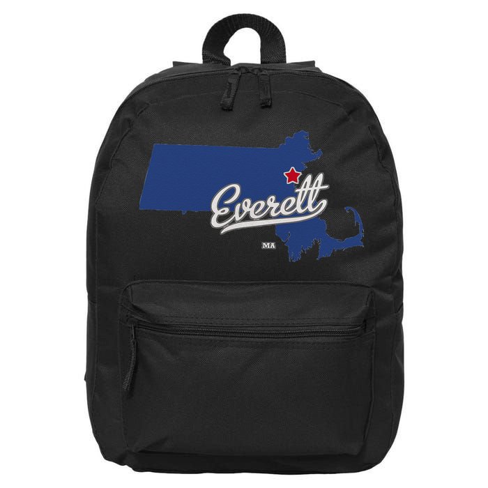 Everett Massachusetts MA Map 16 in Basic Backpack