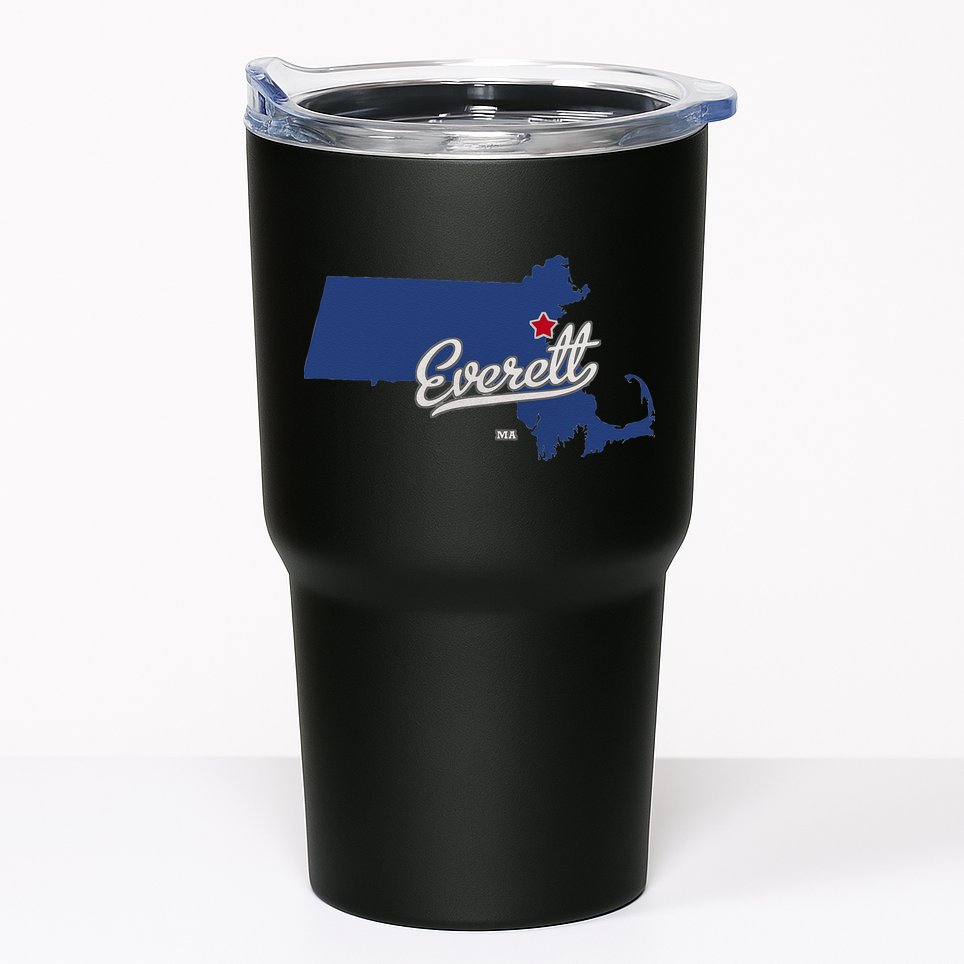 Everett Massachusetts MA Map Tumbler