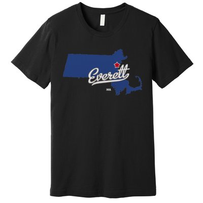 Everett Massachusetts MA Map Premium T-Shirt