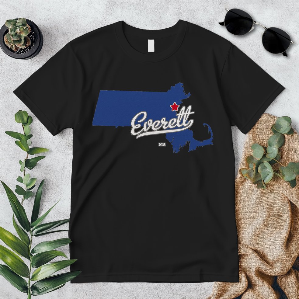 Everett Massachusetts MA Map Premium T-Shirt