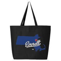 Everett Massachusetts MA Map 25L Jumbo Tote