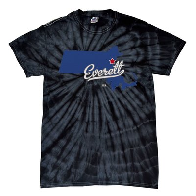 Everett Massachusetts MA Map Tie-Dye T-Shirt