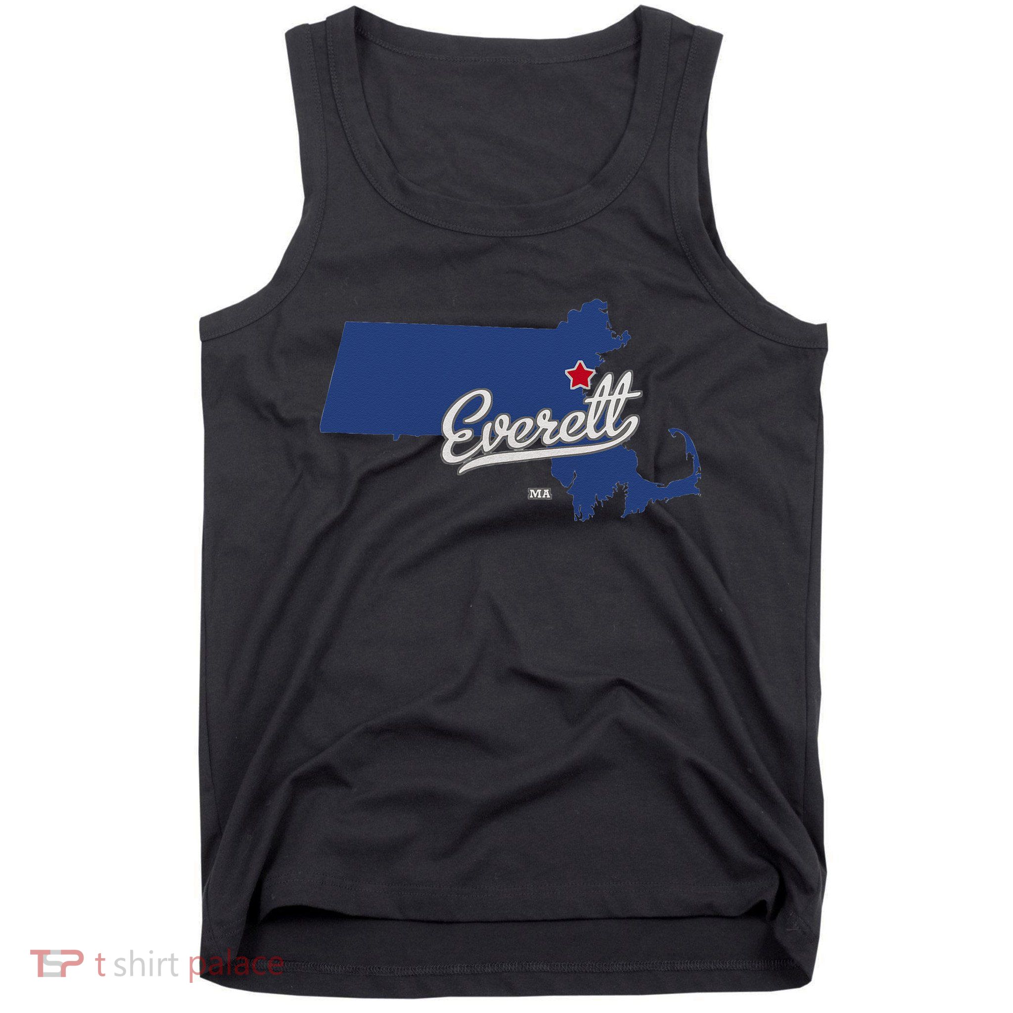 Everett Massachusetts MA Map Tank Top