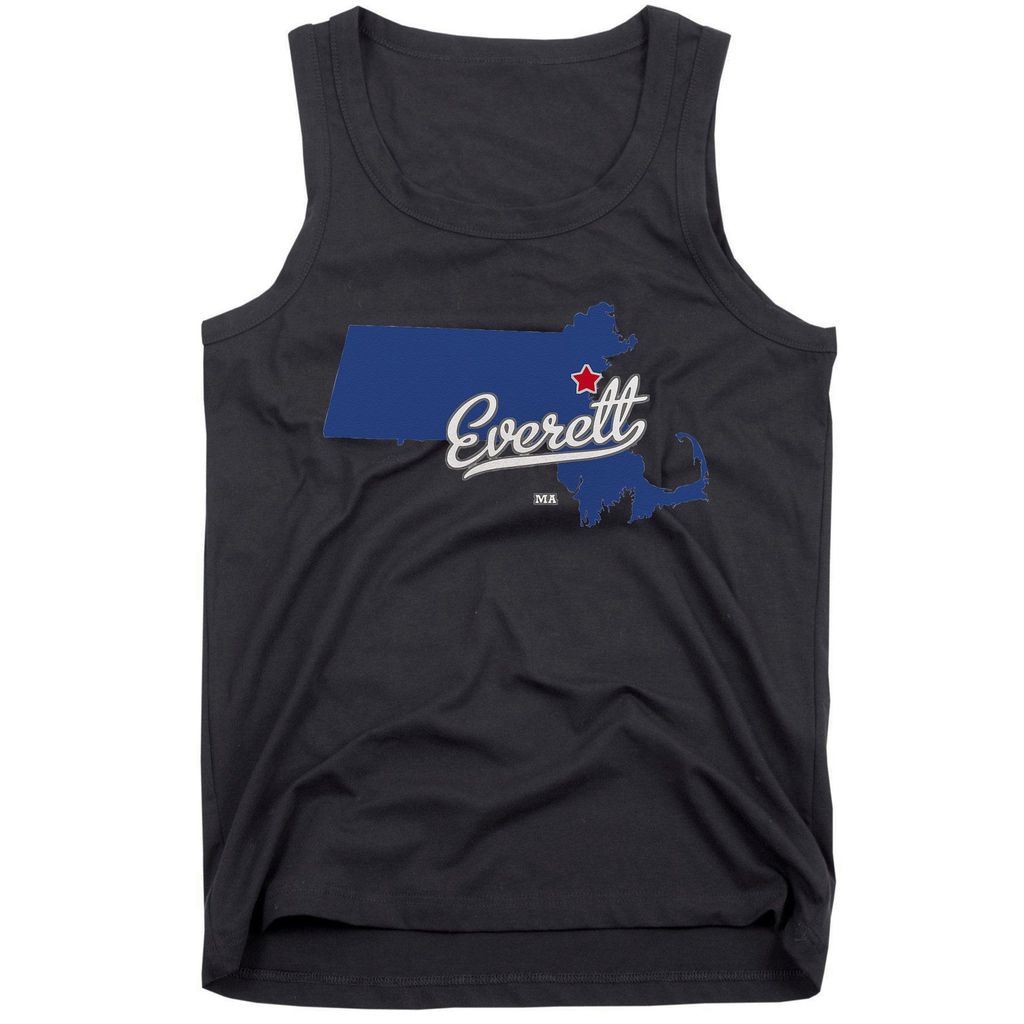 Everett Massachusetts MA Map Tank Top