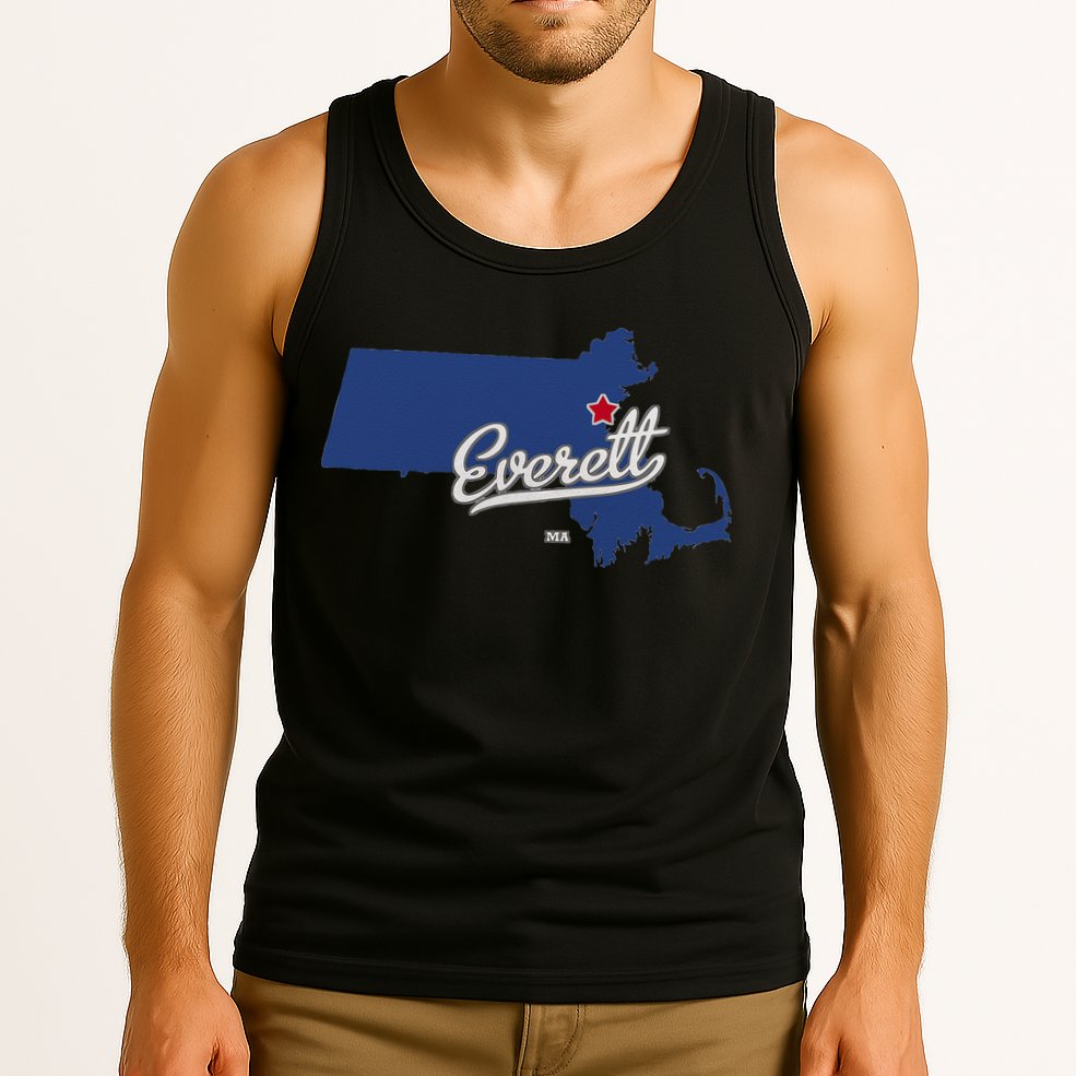 Everett Massachusetts MA Map Tank Top