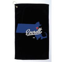 Everett Massachusetts MA Map Golf Towel