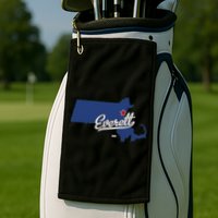 Everett Massachusetts MA Map Golf Towel