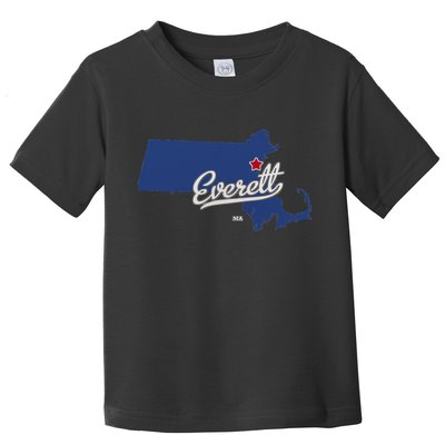 Everett Massachusetts MA Map Toddler T-Shirt