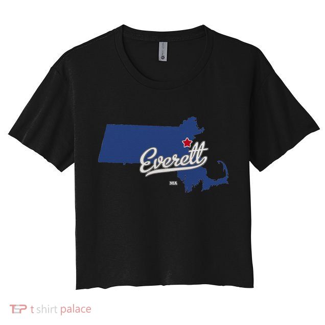 Everett Massachusetts MA Map Crop Top