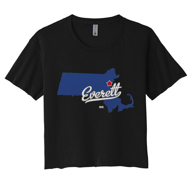 Everett Massachusetts MA Map Crop Top