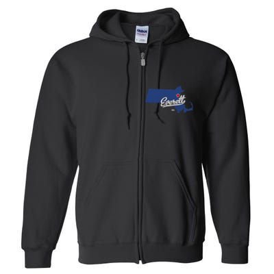 Everett Massachusetts MA Map Full Zip Hoodie