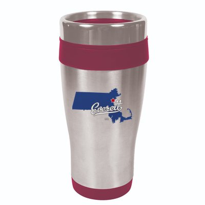Everett Massachusetts MA Map 16oz Travel Tumbler