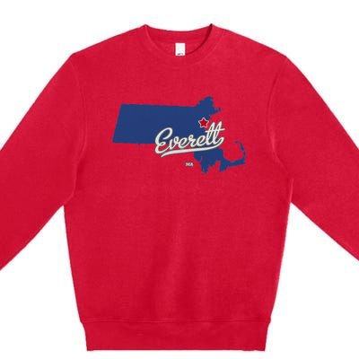 Everett Massachusetts MA Map Premium Crewneck Sweatshirt