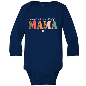 English Mastiff Mama Mastiffs Dog Mom Mama Cute Gift Baby Long Sleeve Bodysuit