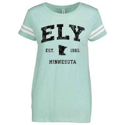 Ely Minnesota Mn Vintage Athletic Black Sports Design Enza Ladies Jersey Football T-Shirt