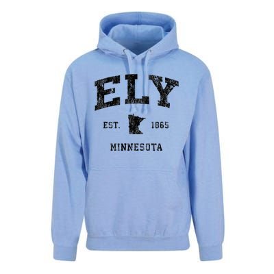 Ely Minnesota Mn Vintage Athletic Black Sports Design Unisex Surf Hoodie