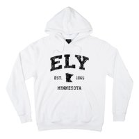 Ely Minnesota Mn Vintage Athletic Black Sports Design Hoodie