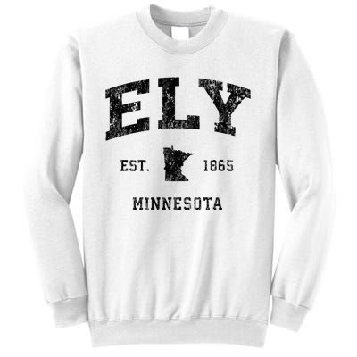 Ely Minnesota Mn Vintage Athletic Black Sports Design Sweatshirt