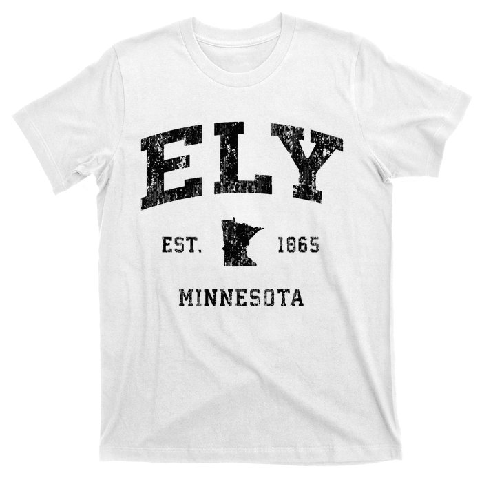 Ely Minnesota Mn Vintage Athletic Black Sports Design T-Shirt