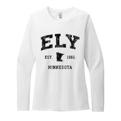 Ely Minnesota Mn Vintage Athletic Black Sports Design Womens CVC Long Sleeve Shirt