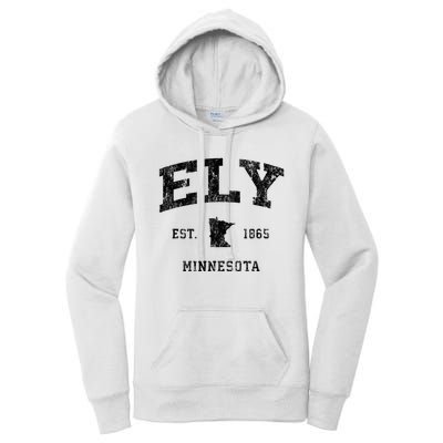 Ely Minnesota Mn Vintage Athletic Black Sports Design Women's Pullover Hoodie