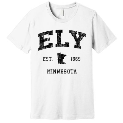 Ely Minnesota Mn Vintage Athletic Black Sports Design Premium T-Shirt