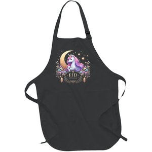 Eid Mubarak Mom Girl Eid Mubarak Unicorn Cute Full-Length Apron With Pockets