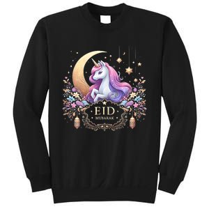 Eid Mubarak Mom Girl Eid Mubarak Unicorn Cute Sweatshirt