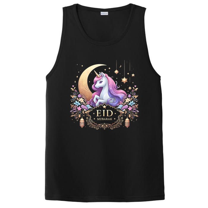 Eid Mubarak Mom Girl Eid Mubarak Unicorn Cute PosiCharge Competitor Tank