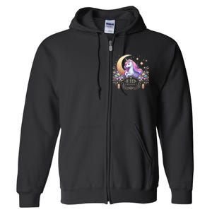 Eid Mubarak Mom Girl Eid Mubarak Unicorn Cute Full Zip Hoodie