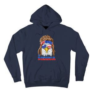 Eagle Mullet Merica Men 4th Of July American Flag USA Tall Hoodie