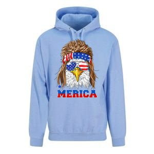 Eagle Mullet Merica Men 4th Of July American Flag USA Unisex Surf Hoodie