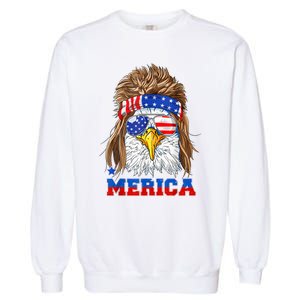 Eagle Mullet Merica Men 4th Of July American Flag USA Garment-Dyed Sweatshirt