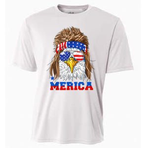 Eagle Mullet Merica Men 4th Of July American Flag USA Cooling Performance Crew T-Shirt