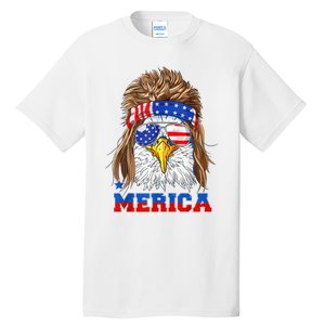 Eagle Mullet Merica Men 4th Of July American Flag USA Tall T-Shirt