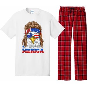 Eagle Mullet Merica Men 4th Of July American Flag USA Pajama Set